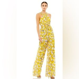 NWT  Leena for Mac Duggar crossed halter tie waist jump suit size 16